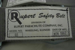 Exact reproduction of seat labels sewn to hook & latch belts